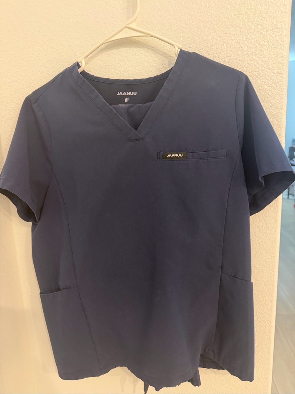 Jaanuu Navy Short-Sleeve V-Neck Scrub Top